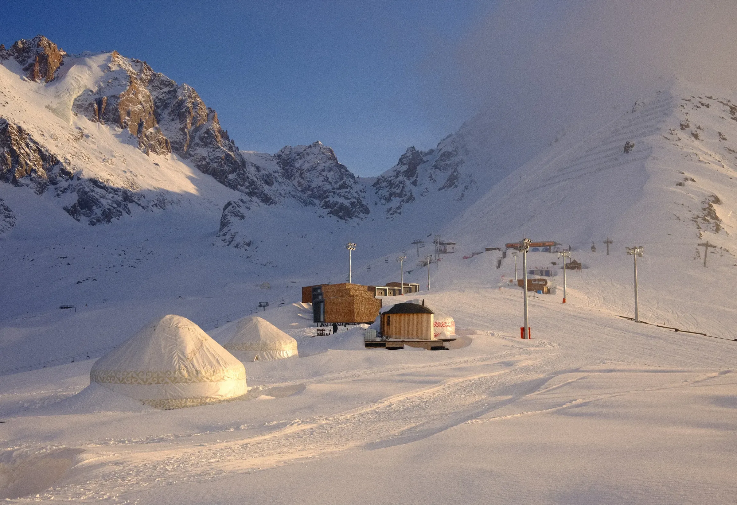 Yurts near Shymbulak peak